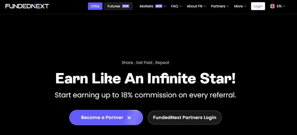 FundedNext Affiliate Program-homepage