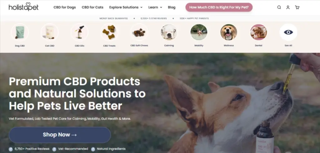 Holista Pet-homepage