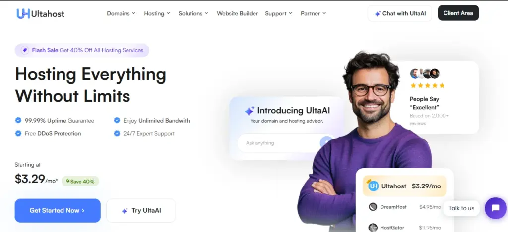 UltaHost-homepage
