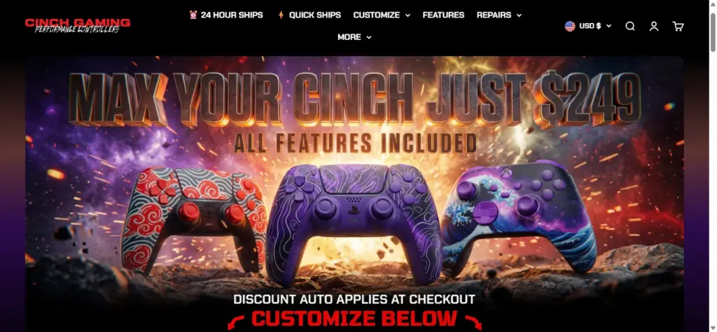 Cinch Gaming-homepage