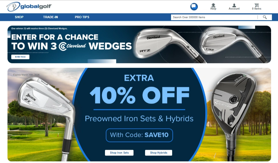 Global Golf-homepage