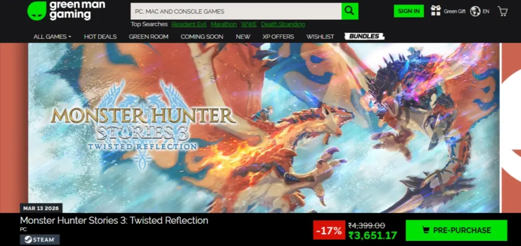 Green Man Gaming-homepage