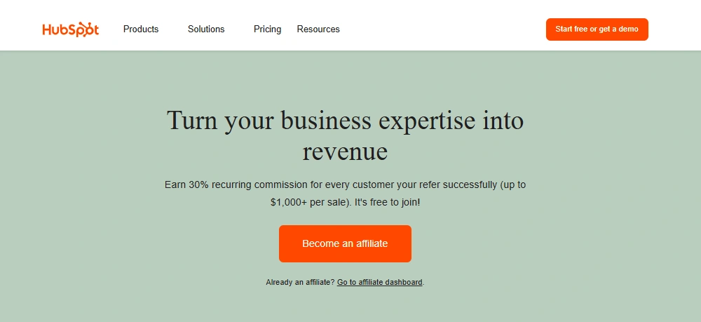 HubSpot Affiliate Program