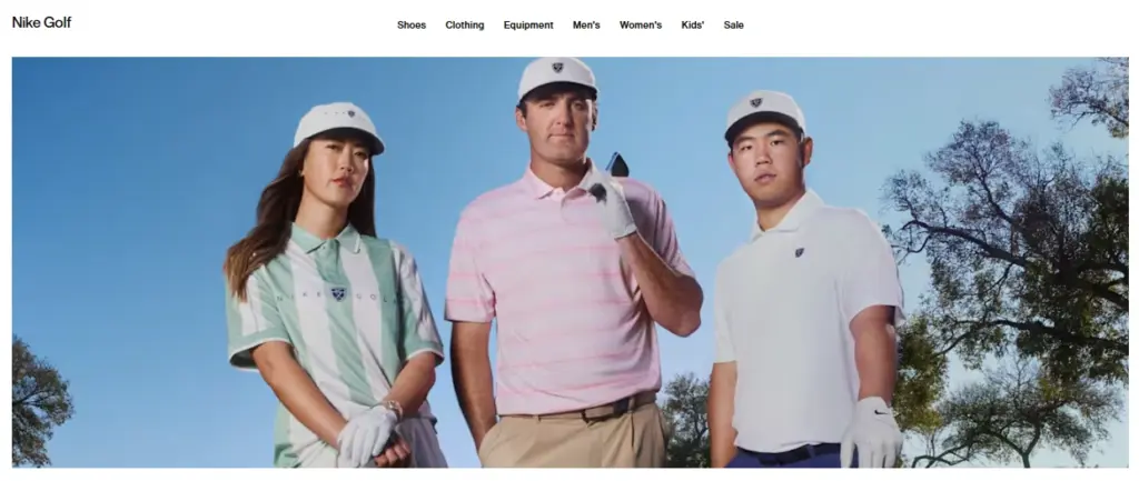 Nike Golf-homepage
