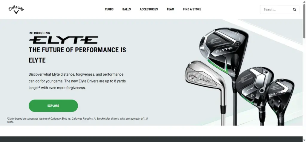 Callaway Golf-homepage