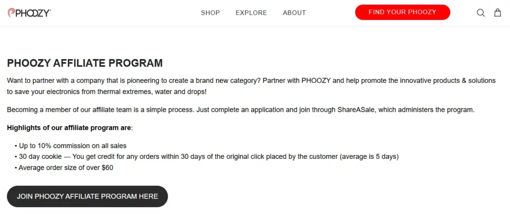 Proozy Affiliate Program-homepage
