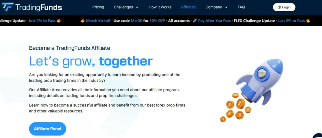 Trading Funds Affiliate Program-homepage