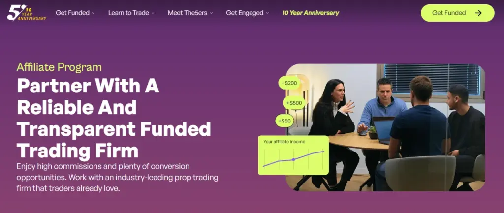 The 5%ers Affiliate Program-homepage