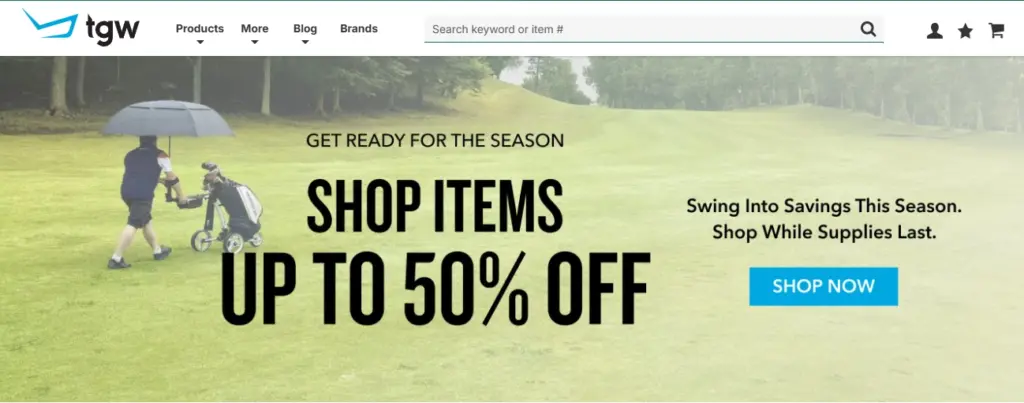 The Golf Warehouse-homepage