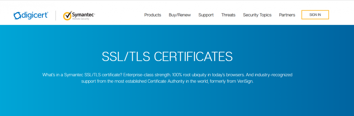 SSL TLS Certificates by Symantec formerly from VeriSign - DigiExe