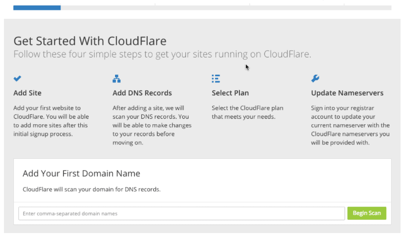 Create a Cloudflare Account and Add a Website