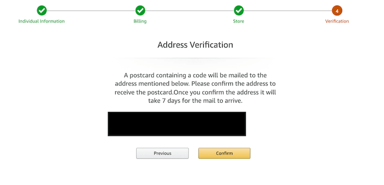 verify address on amazon seller