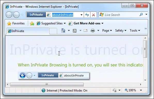 Internet Explorer InPrivate Browsing - Best Anonymous Browser