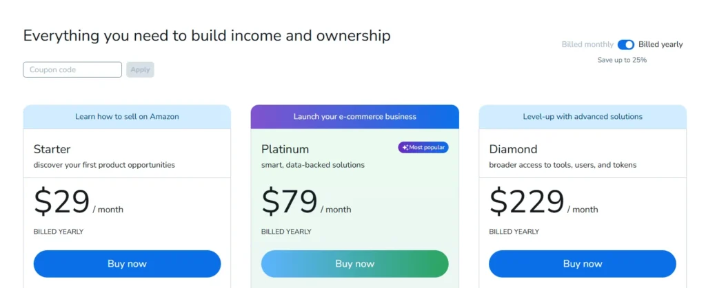 Helium 10 Black Friday Deal 2025: Pricing Table