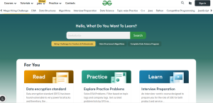 Geeks for Geeks Homepage