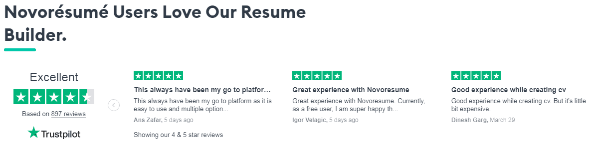 Novoresume Customers Review