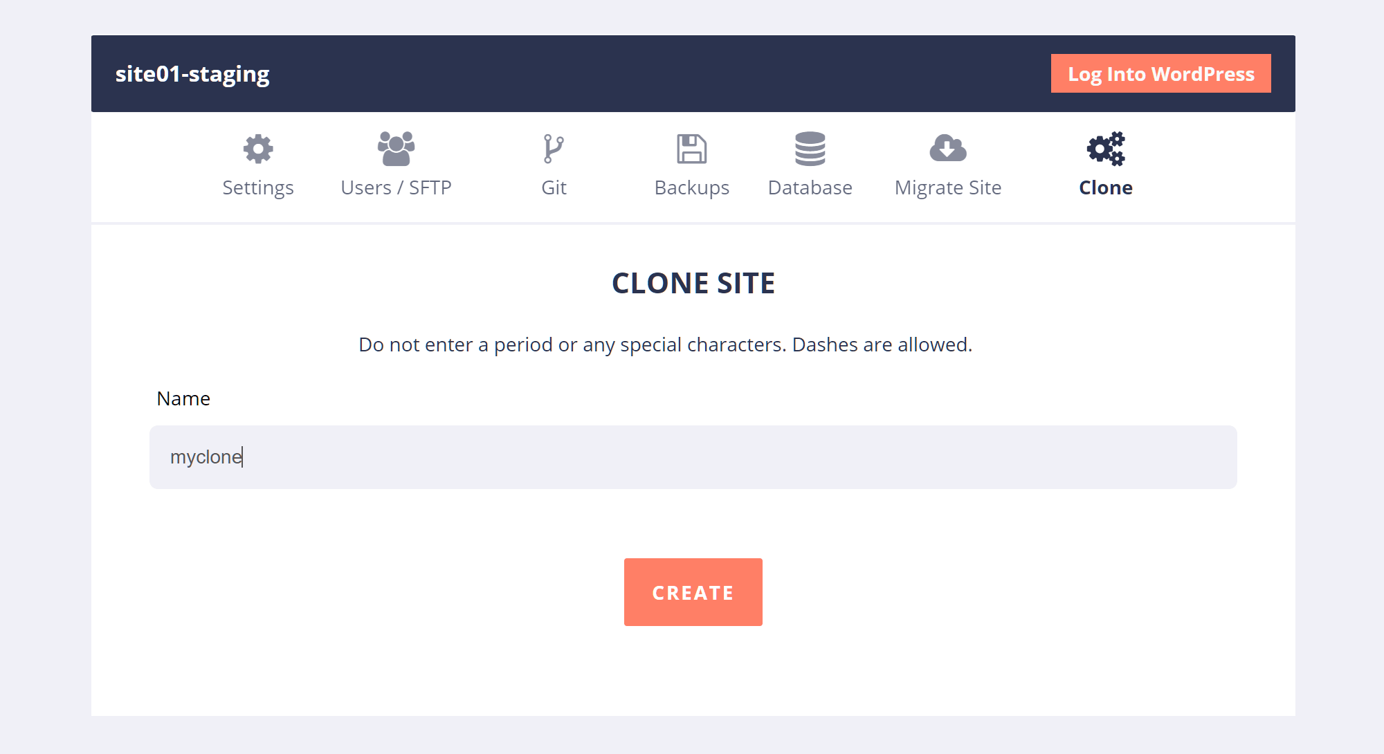 Pressable clone site creation