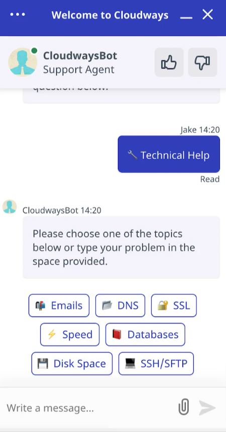 Cloudways support
