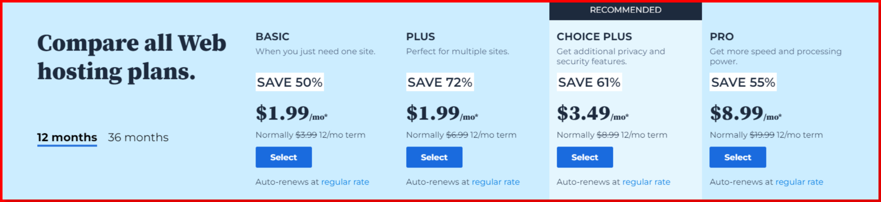 Bluehost-Pricing