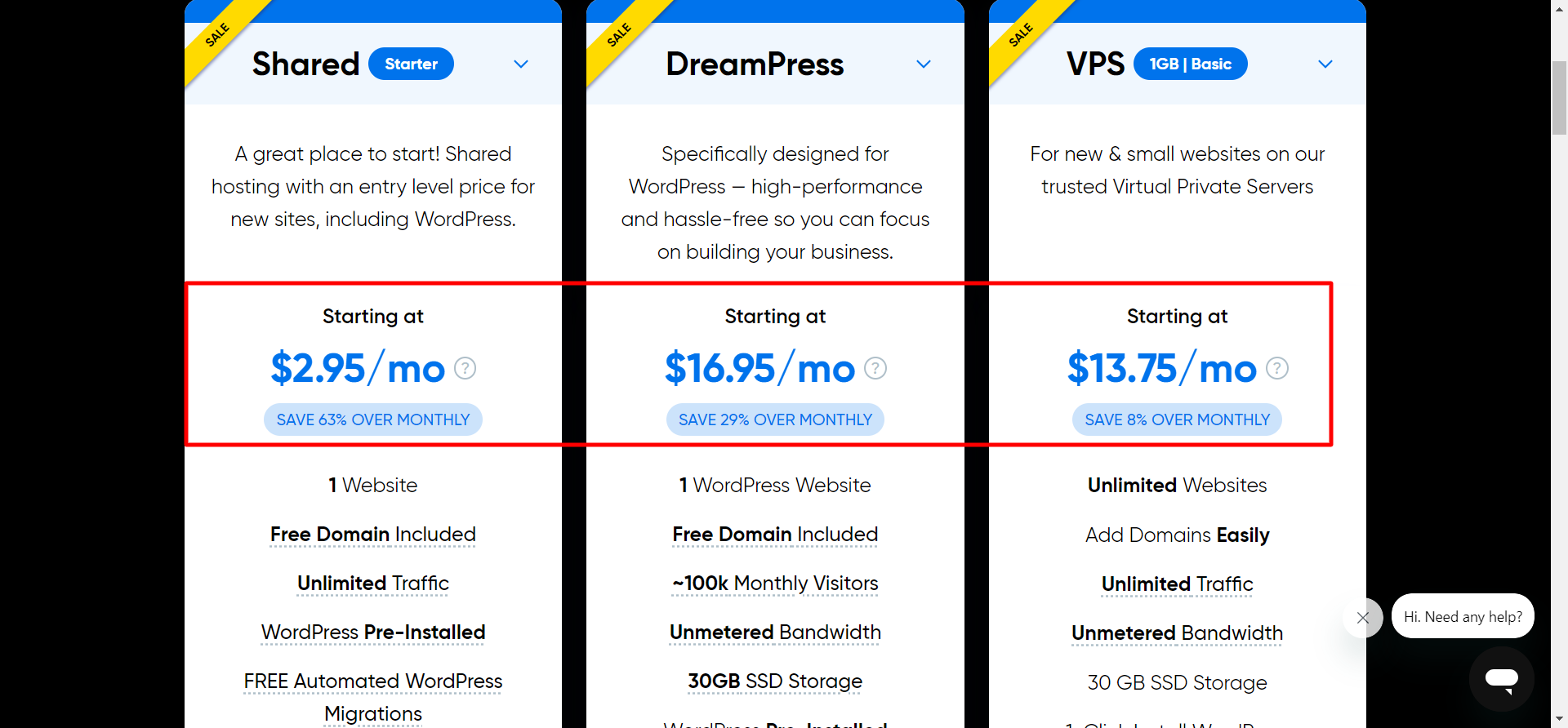 Dreamhost pricing plans