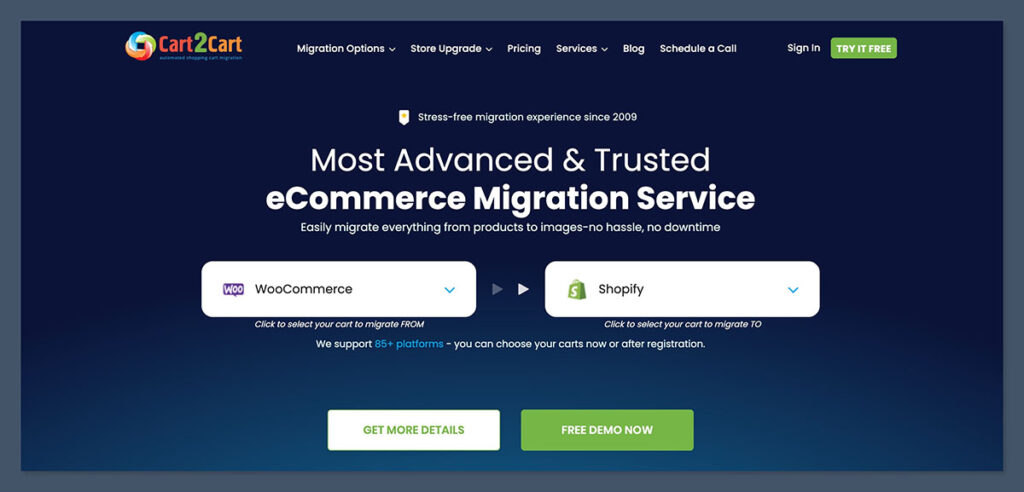 Cart2Cart E-Commerce Platforms