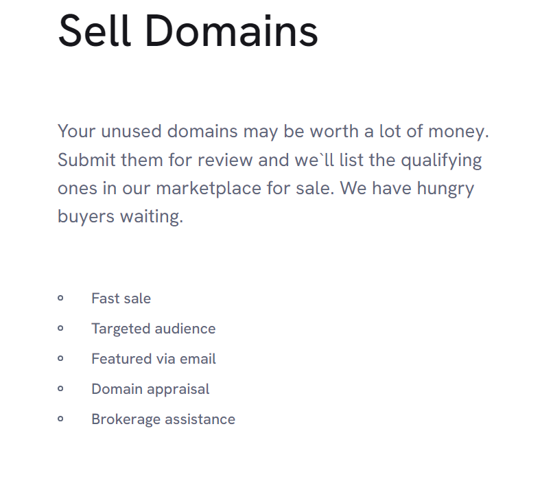 Sell domains odys global