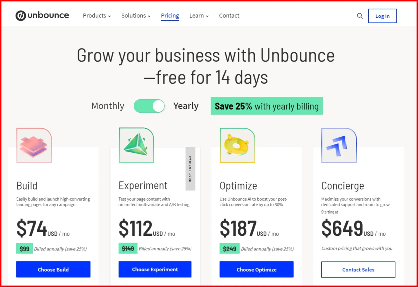 Unbounce-pricing
