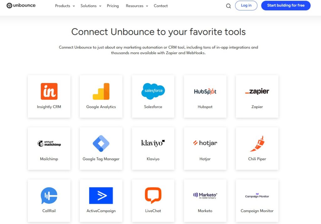 Unbounce Integrations