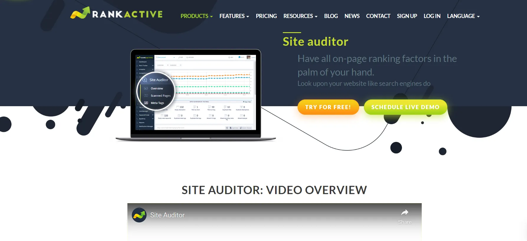 Rank Active Site Audit