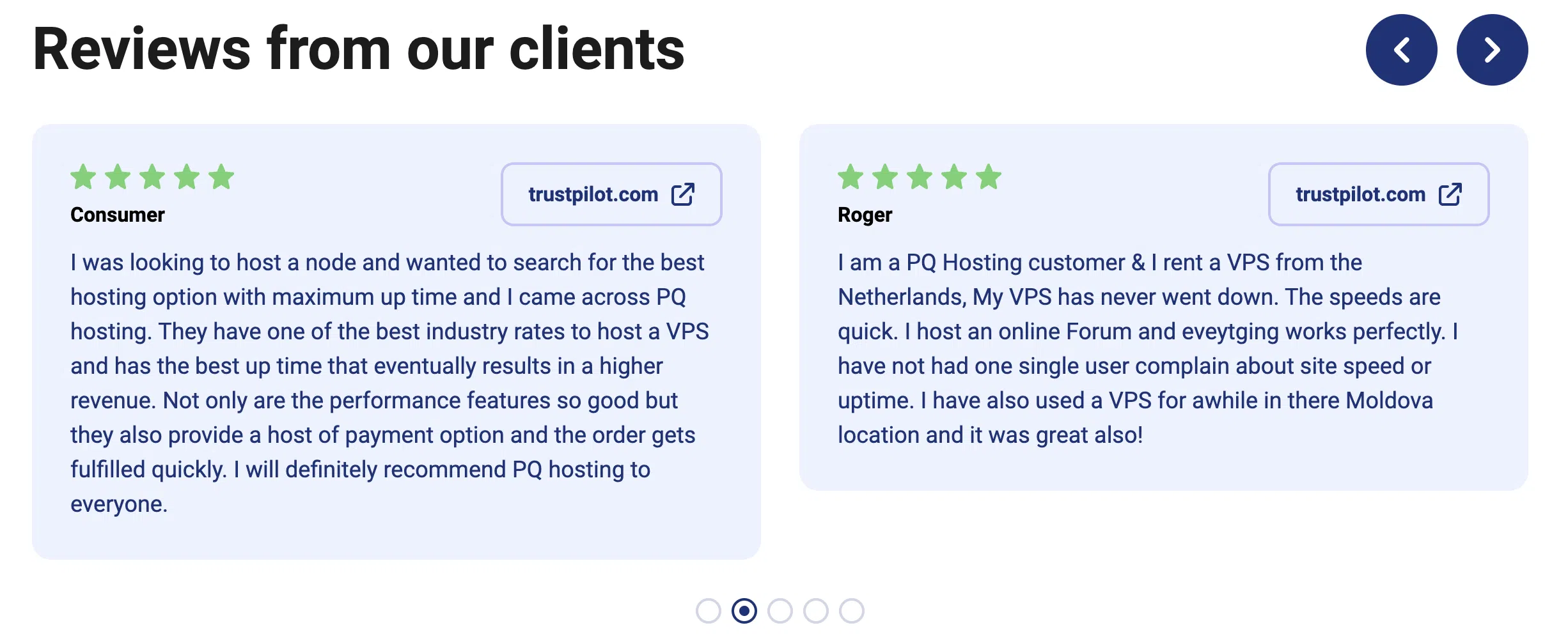 PQ. Hosting Clients Review