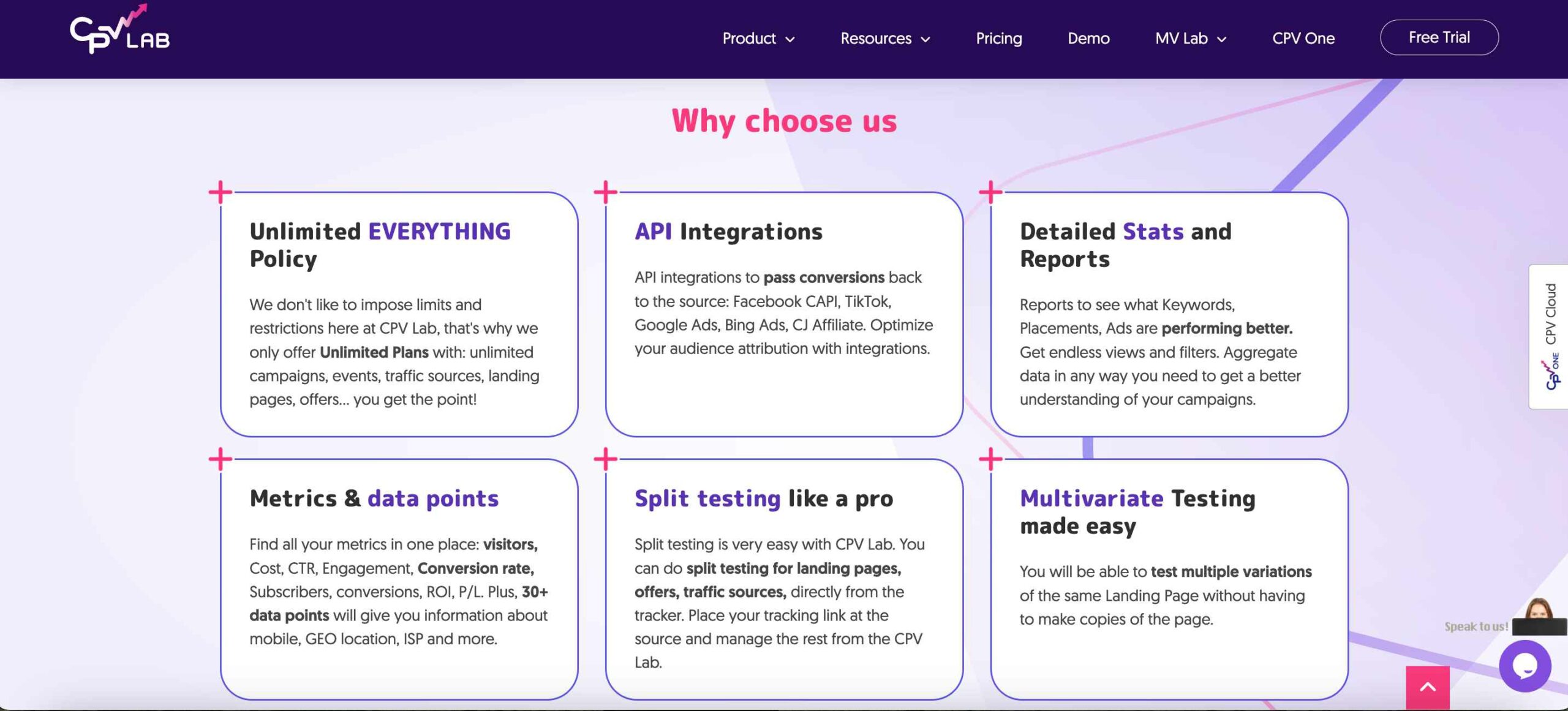 CPV Lab Features