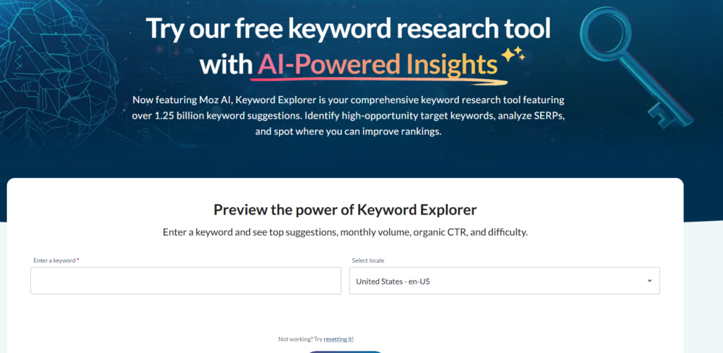 Moz Keyword Explorer