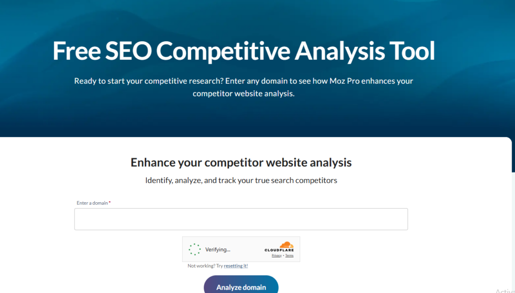 Moz Competitive Research & SERP Analysis