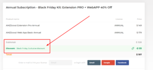 AMZscout black friday discounts