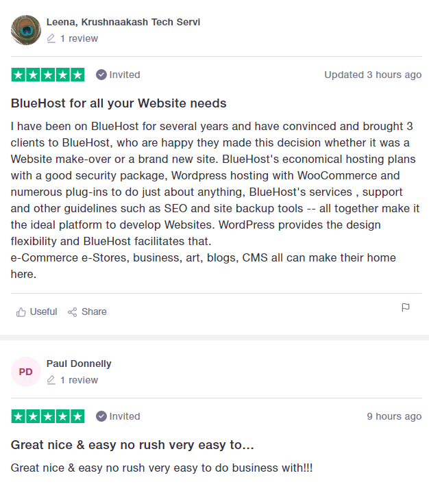 BlueHost User Reviews