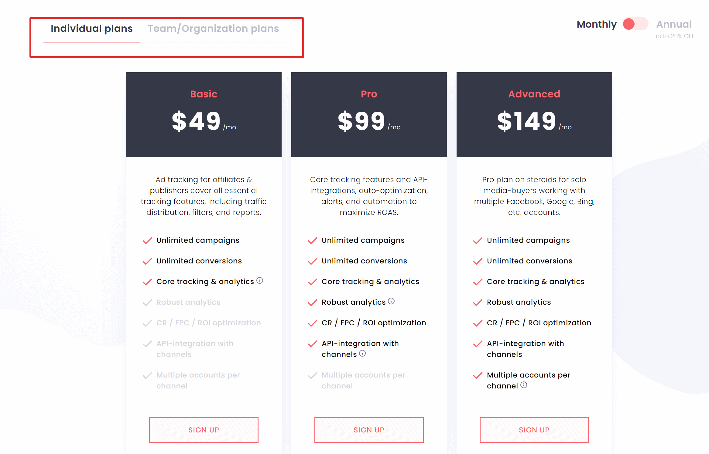 Redtrack pricing plans Redtrack pricing plans