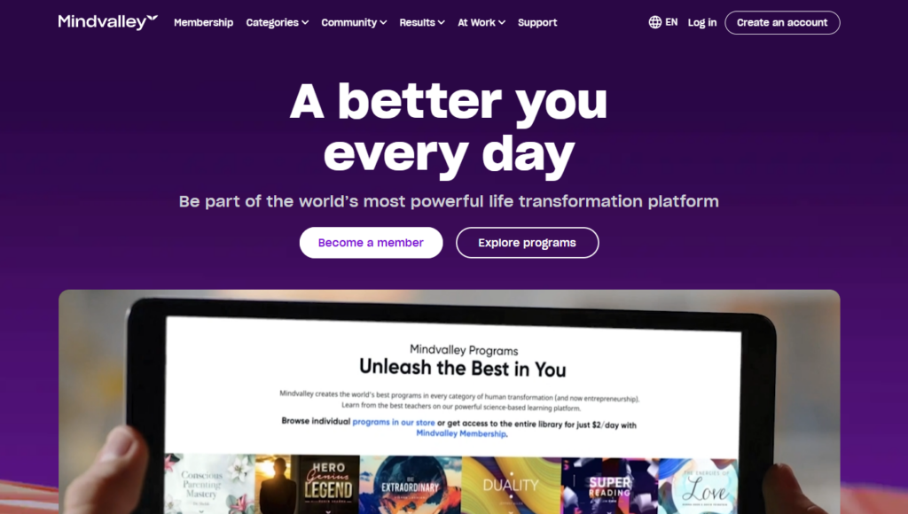 Mindvalley Holistic, Transformative Content