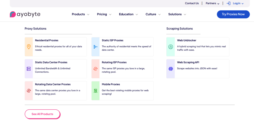 Rayobyte Diverse Proxy Types