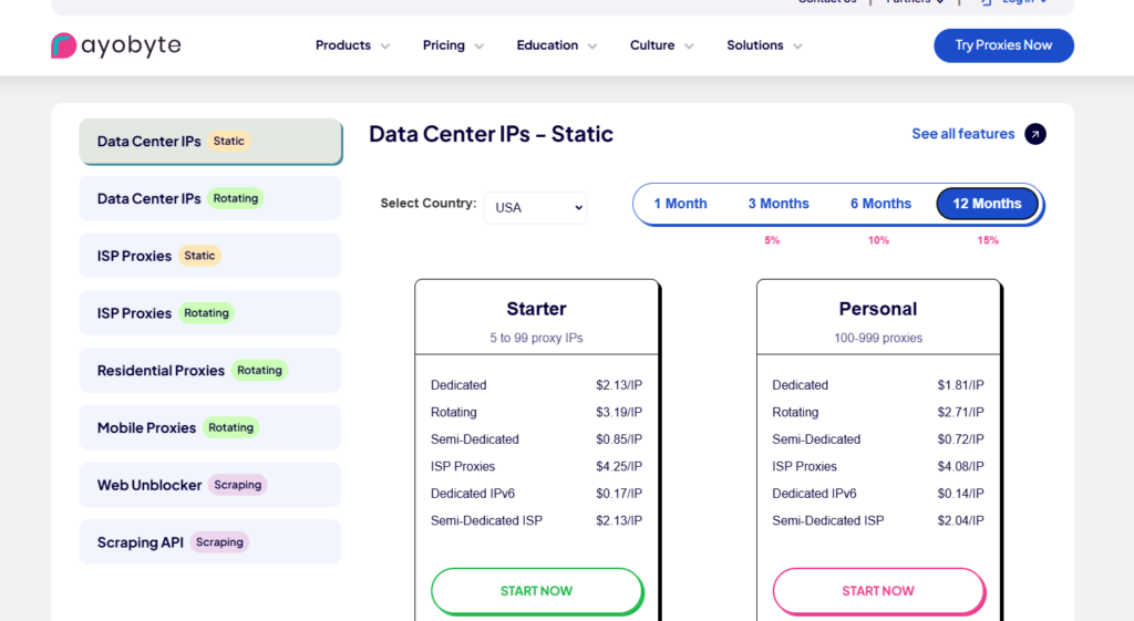 Rayobyte Flexible Pricing Plans