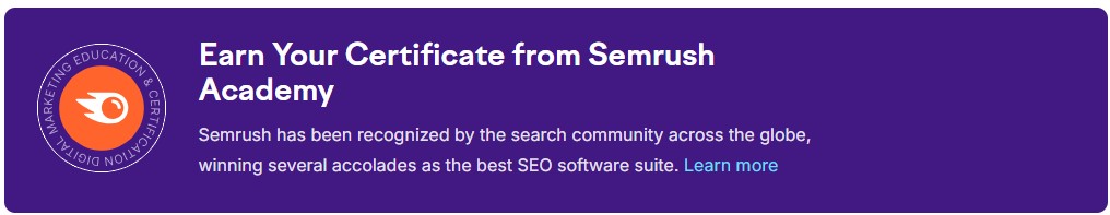 semrush certificates