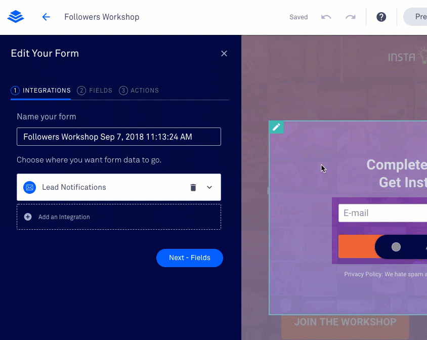 Leadpages Lead Notifications