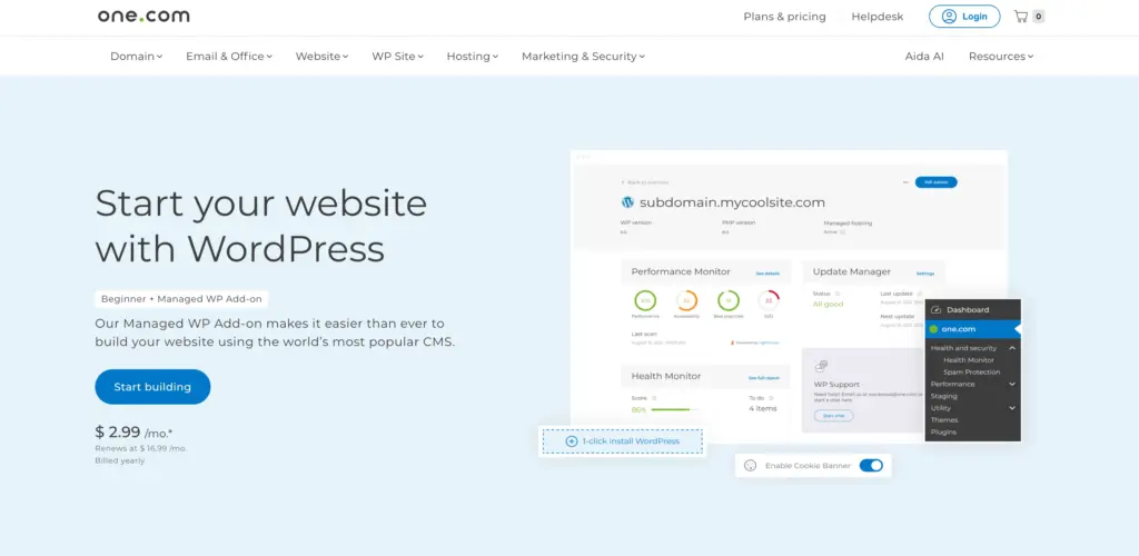 What Is one.com WordPress Hosting?