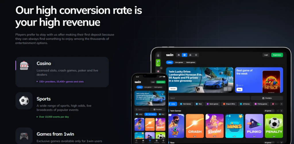 1win affiliate Program revenue