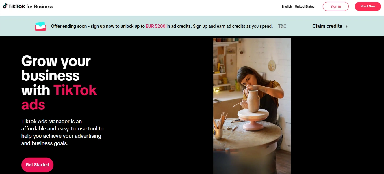 Tiktok for business-homepage