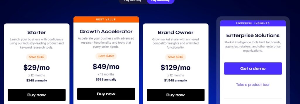 Jungle Scout Pricing Plans