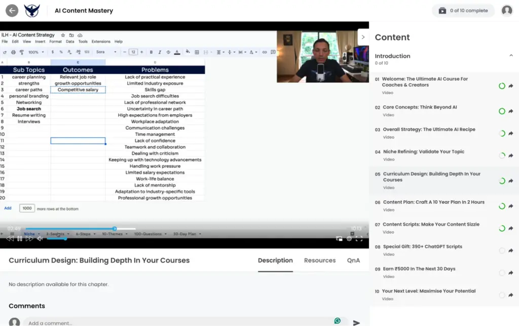 Lecture 5 — Curriculum Design: Building Depth In Your Courses