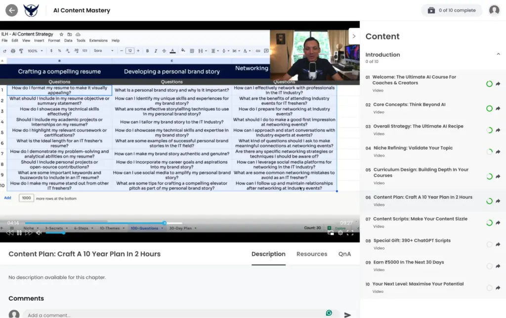 Lecture 6 — Content Plan: Craft A 10 Year Plan In 2 Hours