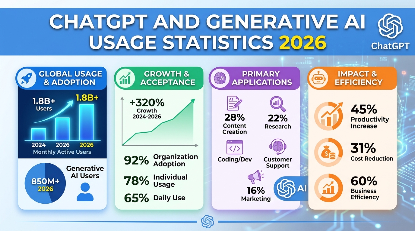ChatGPT and Generative AI Usage Statistics 2026: Users, Revenue, and What It Means for Digital Marketing