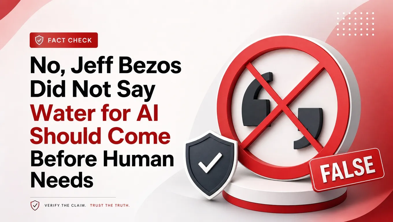 No, Jeff Bezos Did Not Say Water for AI Should Come Before Human Needs