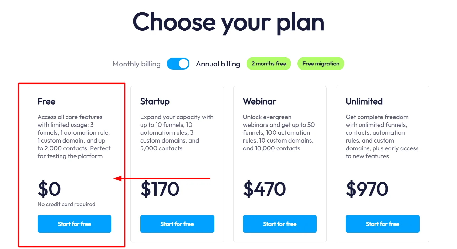Systeme.io free plan